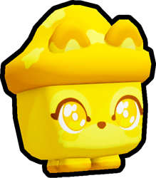 Golden Kawaii Mushroom Fox Pet