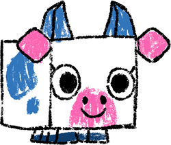 Rainbow Sketch Cow Pet